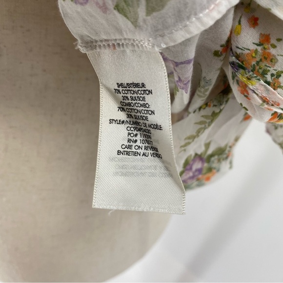 Alice + Olivia Julius Floral Silk Blend Blouse Medium - Picture 4 of 8